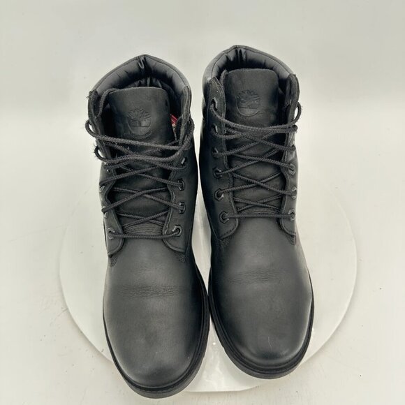 Timberland Boots Linden Woods 6” Women Size 9 Black Leather Waterproof Boot - Picture 3 of 11